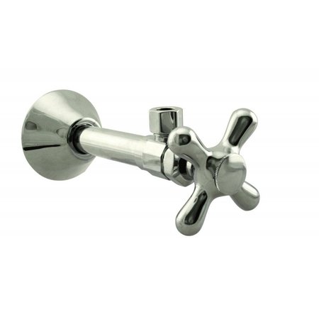 WESTBRASS Angle Stop, 1/2" Copper Sweat x 3/8" OD Comp. in Polished Nickel D1112X-05